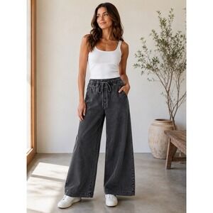 NWT Supermade Women's Wide Leg Drawstring Jeans Size Medium
